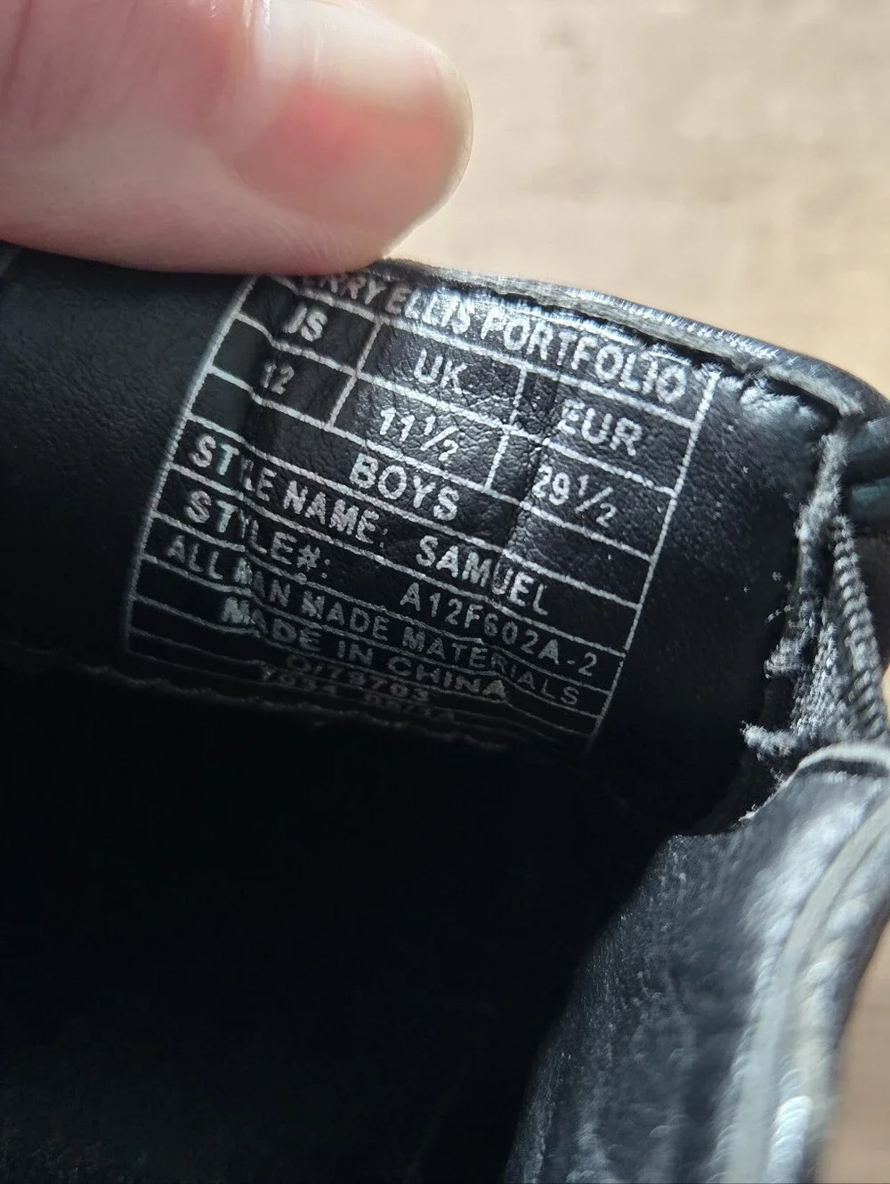 Perry Ellis Portfolio Boys Size 12 Black Samuel Slip‑On Dress Shoes